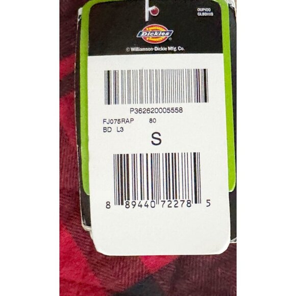 DICKIES Quilted Flannel Shirt Jacket Shacket Full Snap Button Size Sm NEW NWT - Picture 5 of 8